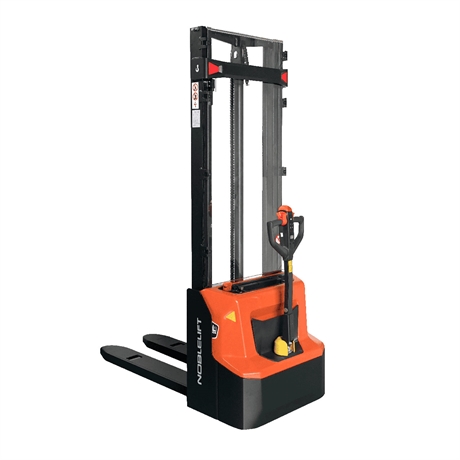 Electric stacker with 1200 kg load capacity and lead-acid battery